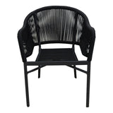 Scaun de aluminiu Legana cadru antracit-ratan, 56x66x82 cm