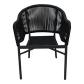 Scaun de aluminiu Legana cadru antracit-ratan, 56x66x82 cm, detaliu produs