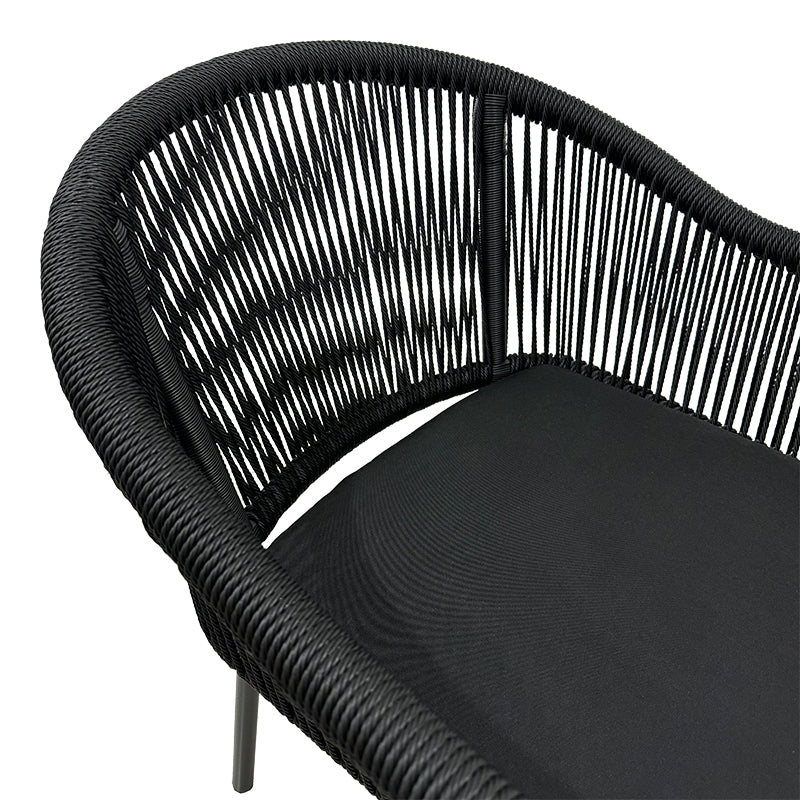 Scaun de aluminiu Legana cadru antracit-ratan, 56x66x82 cm
