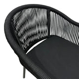 Scaun de aluminiu Legana cadru antracit-ratan, 56x66x82 cm