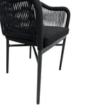 Scaun de aluminiu Legana cadru antracit-ratan, 56x66x82 cm