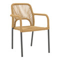 Scaun de aluminiu Norture stivuibil cadru antracit-ratan Natural 57x63x82 cm
