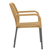 Scaun de aluminiu Norture stivuibil cadru antracit-ratan, Natural, 57x63x82 cm, detaliu produs