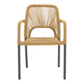 Scaun de aluminiu Norture stivuibil cadru antracit-ratan, Natural, 57x63x82 cm, perspectiva suplimentara