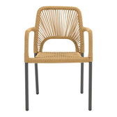 Scaun de aluminiu Norture stivuibil cadru antracit-ratan, Natural, 57x63x82 cm, perspectiva suplimentara