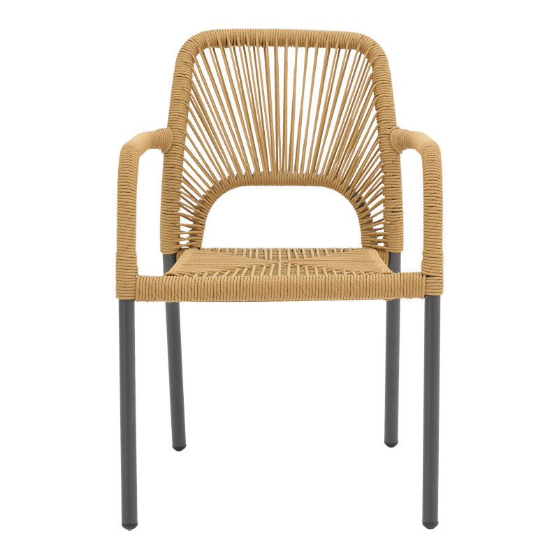 Scaun de aluminiu Norture stivuibil cadru antracit-ratan, Natural, 57x63x82 cm, perspectiva suplimentara