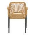Scaun de aluminiu Norture stivuibil cadru antracit-ratan, Natural, 57x63x82 cm, foto produs