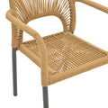 Scaun de aluminiu Norture stivuibil cadru antracit-ratan, Natural, 57x63x82 cm, foto produs 7