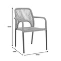 Scaun de aluminiu Norture stivuibil cadru antracit-ratan, Natural, 57x63x82 cm, foto produs 8