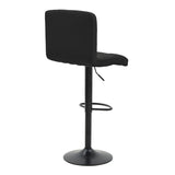 Scaun de bar ajustabil pe înaltime Remina, Catifea Neagra, Baza, Neagra Mata, 44x44x112 cm