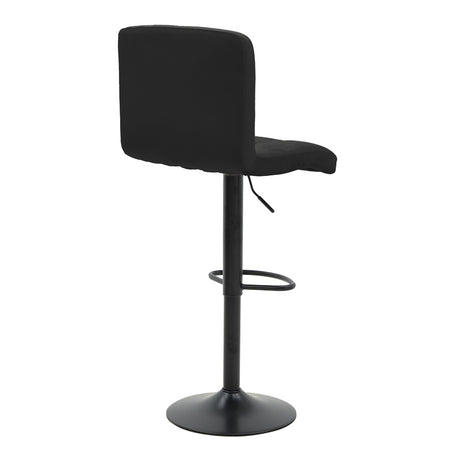 Scaun de bar ajustabil pe înaltime Remina, Catifea Neagra, Baza, Neagra Mata, 44x44x112 cm