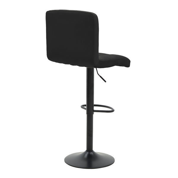 Scaun de bar ajustabil pe înaltime Remina, Catifea Neagra, Baza, Mata, Bej - Negru, 44x44x112 cm