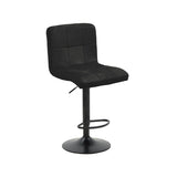 Scaun de bar ajustabil pe înaltime Remina, Catifea Neagra, Baza, Neagra Mata, 44x44x112 cm