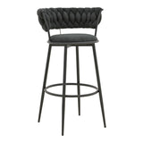 Scaun de Bar Alkia I textil, neagra, 50x56x95 cm
