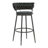 Scaun de Bar Alkia I textil neagra, 50x56x95 cm