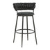 Scaun de Bar Alkia I textil neagra, 50x56x95 cm