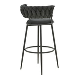 Scaun de Bar Alkia I textil, neagra, 50x56x95 cm