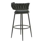 Scaun de Bar Alkia I textil, neagra, 50x56x95 cm, imagine suplimentara