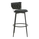 Scaun de Bar Alkia I textil, neagra, 50x56x95 cm
