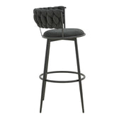 Scaun de Bar Alkia I textil, neagra, 50x56x95 cm, detaliu produs