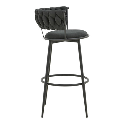 Scaun de Bar Alkia I textil, neagra, 50x56x95 cm, detaliu produs