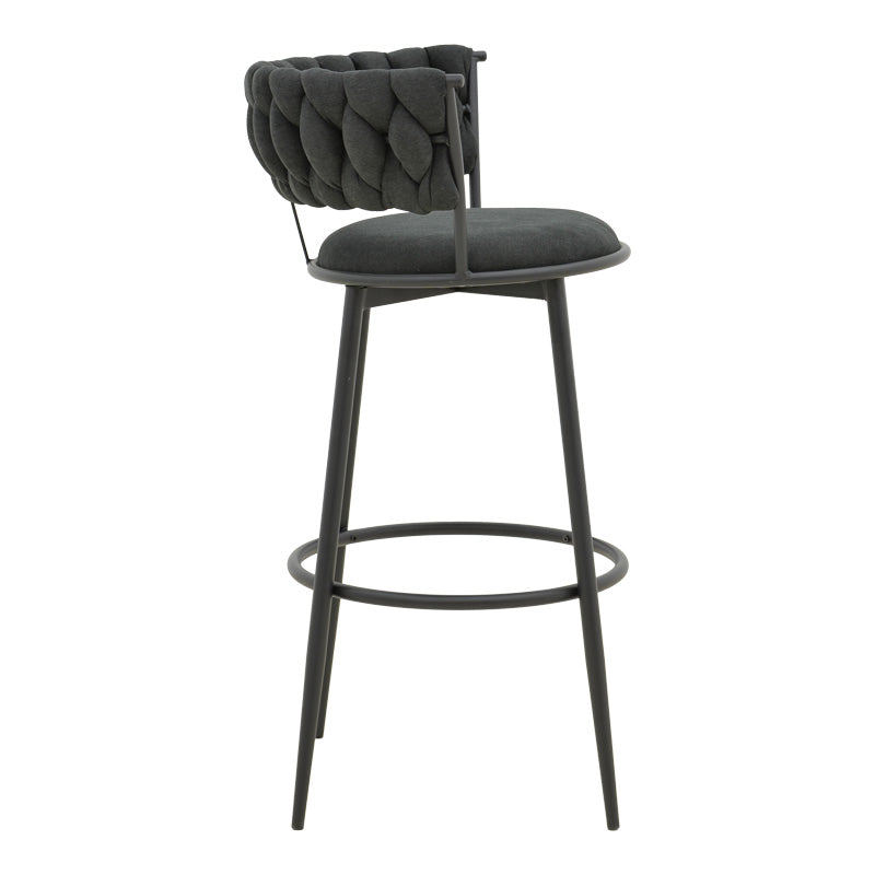 Scaun de Bar Alkia I textil, neagra, 50x56x95 cm, detaliu produs