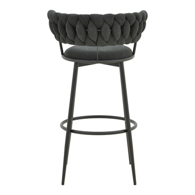 Scaun de Bar Alkia I textil, neagra, 50x56x95 cm, foto produs