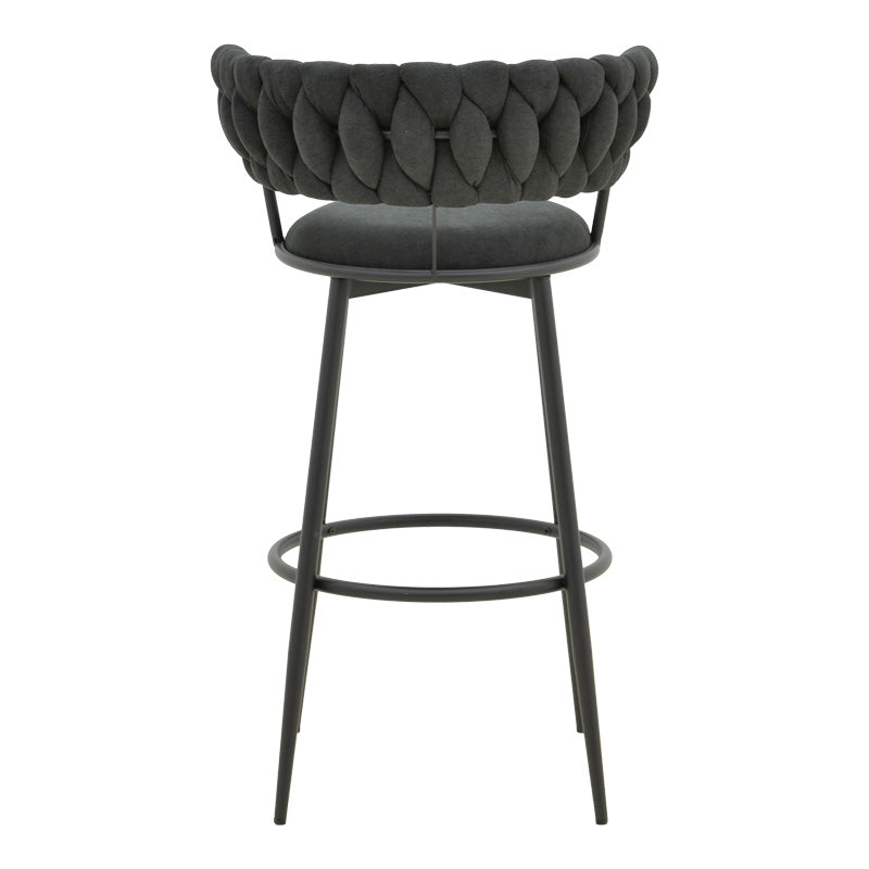 Scaun de Bar Alkia I textil, neagra, 50x56x95 cm, foto produs