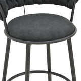 Scaun de Bar Alkia I textil, neagra, 50x56x95 cm