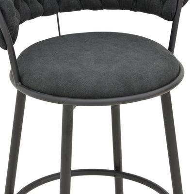 Scaun de Bar Alkia I textil, neagra, 50x56x95 cm, foto produs 7