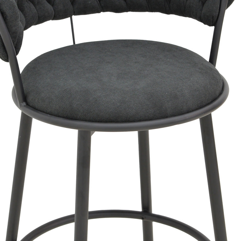 Scaun de Bar Alkia I textil, neagra, 50x56x95 cm, foto produs 7