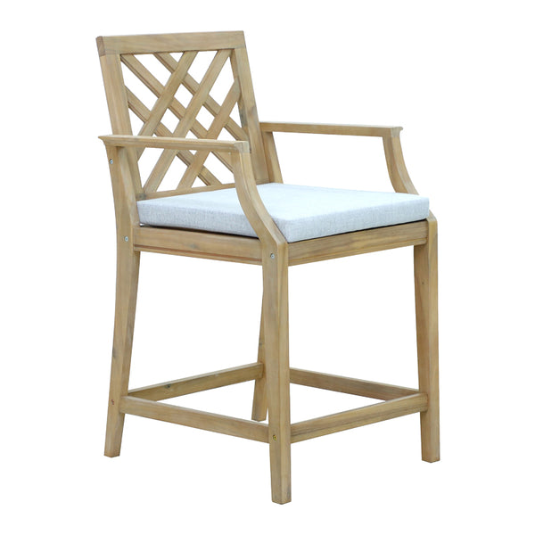 Scaun de bar Amalfi lemn masiv, bej, 59x64x105 cm