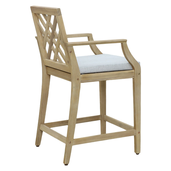 Scaun de bar Amalfi lemn masiv, bej, 59x64x105 cm
