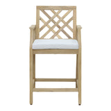 Scaun de bar Amalfi lemn masiv, bej, 59x64x105 cm