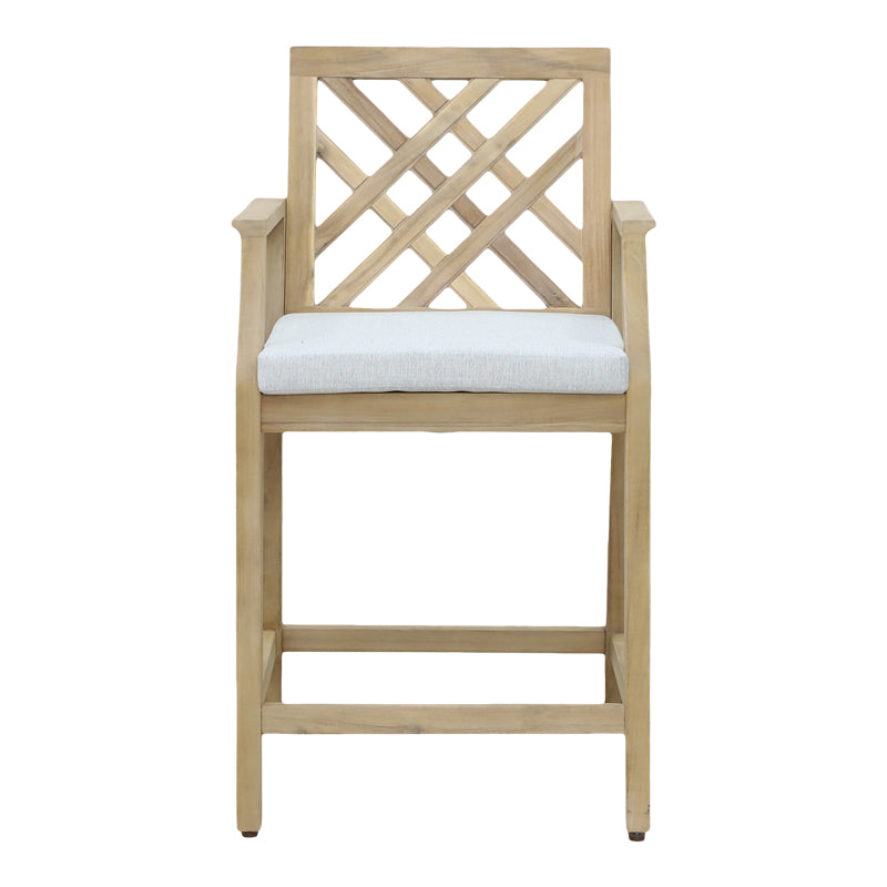 Scaun de bar Amalfi lemn masiv, bej, 59x64x105 cm, perspectiva suplimentara