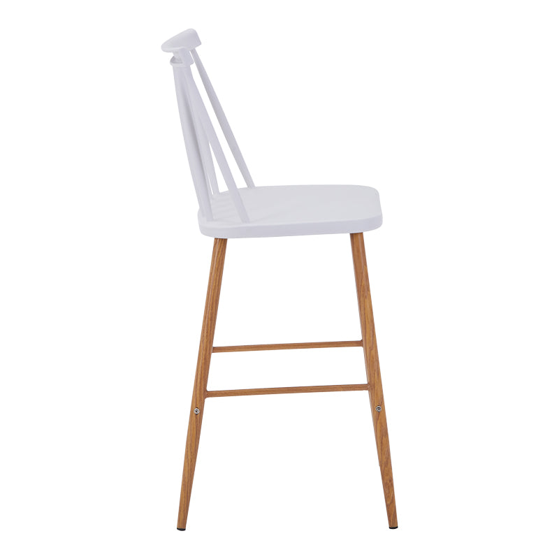 Scaun de bar Aurora I, polipropilena si metal natural, 42x47x99 cm - Alb