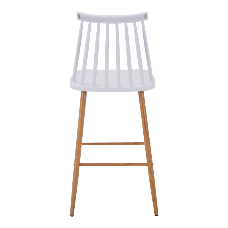 Scaun de bar Aurora I, polipropilena si metal natural, 42x47x99 cm - Alb