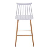 Scaun de bar Aurora I, polipropilena si metal natural, 42x47x99 cm - Alb