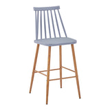 Scaun de bar Aurora I, polipropilena si metal natural, 42x47x99 cm - Gri