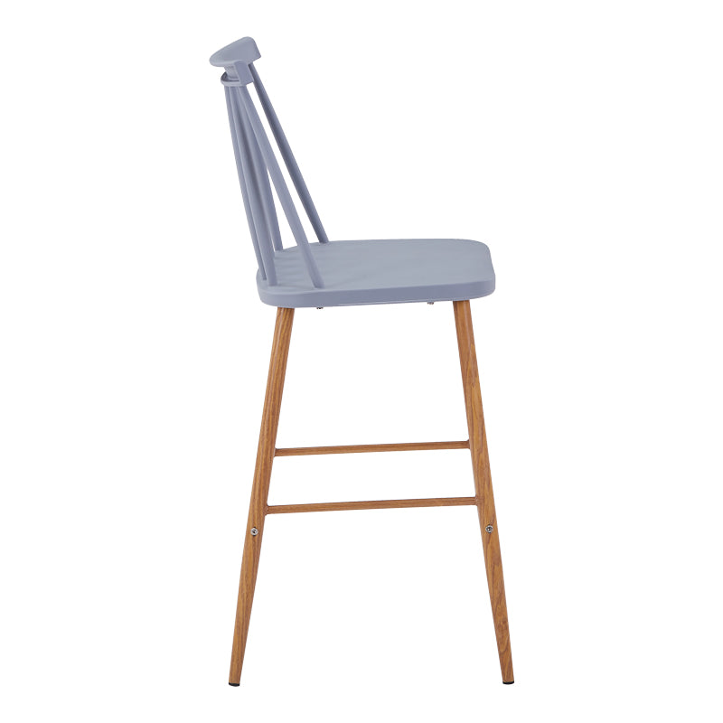 Scaun de bar Aurora I, polipropilena si metal natural, 42x47x99 cm - Gri