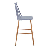 Scaun de bar Aurora I, polipropilena si metal natural, 42x47x99 cm - Gri