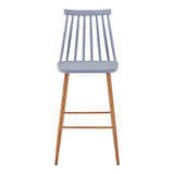 Scaun de bar Aurora I, polipropilena si metal natural, 42x47x99 cm - Gri