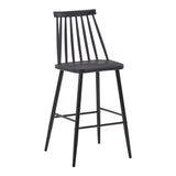 Scaun de bar Aurora I, polipropilena si metal, 42x47x99 cm - Negru