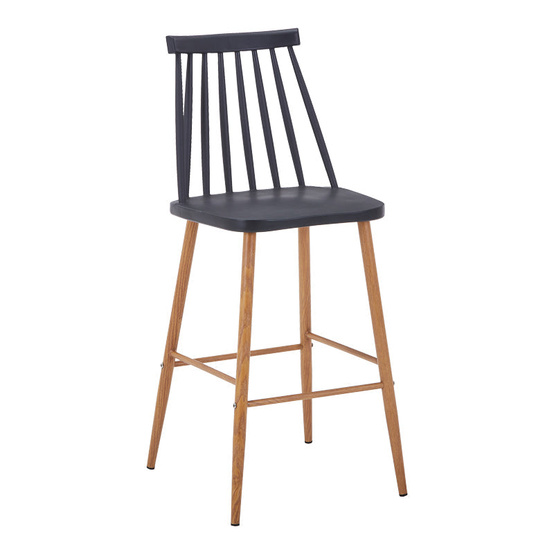 Scaun de bar Aurora I, polipropilena si metal natural, 42x47x99 cm - Negru