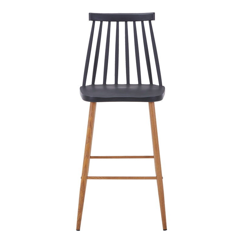 Scaun de bar Aurora I, polipropilena si metal natural, 42x47x99 cm - Negru