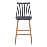 Scaun de bar Aurora I, polipropilena si metal natural, 42x47x99 cm - Negru