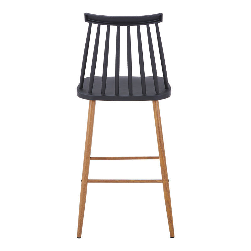 Scaun de bar Aurora I, polipropilena si metal natural, 42x47x99 cm - Negru