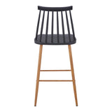 Scaun de bar Aurora I, polipropilena si metal natural, 42x47x99 cm - Negru