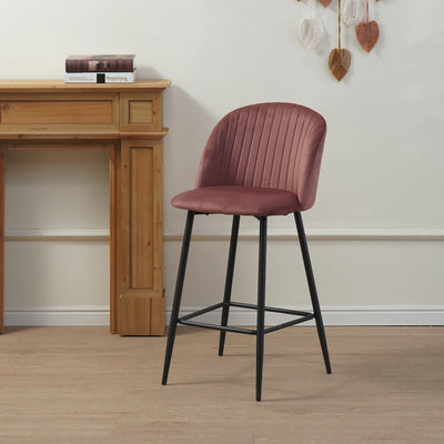 Scaun de bar Barow, Mar putred, Negru, 53x46x96 cm, imagine suplimentara