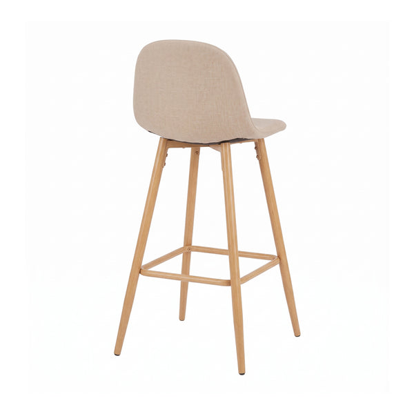 Scaun de bar Bella, Stofa, picioare metalice cu finisaj natural, 42x49x98 cm